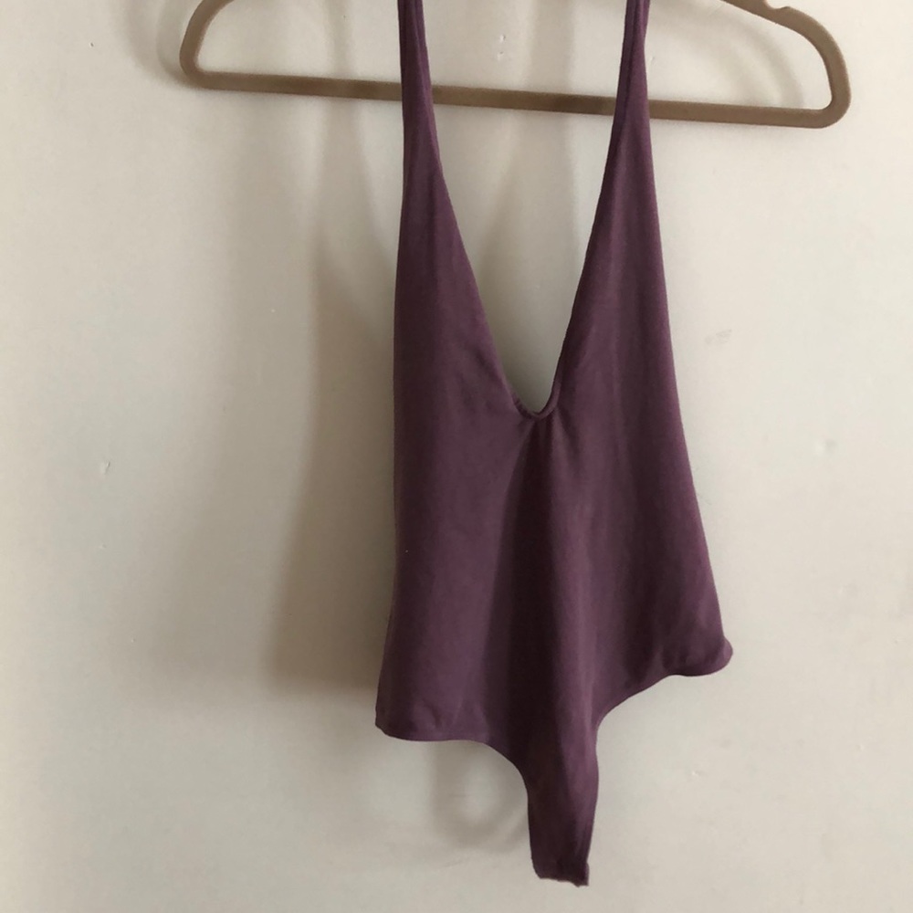 Halter neck deep v body suit